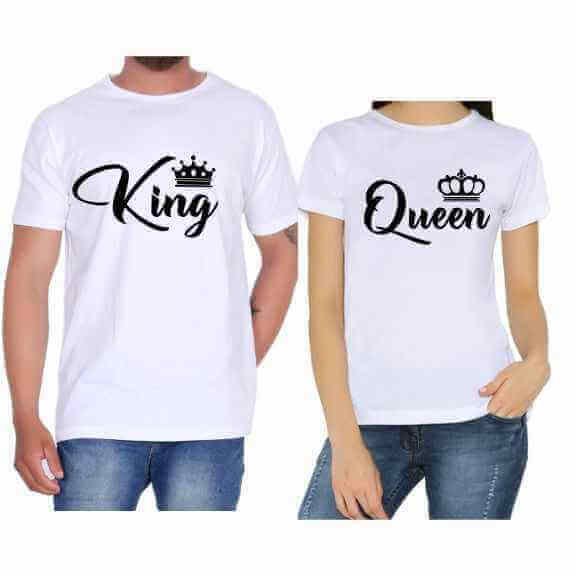 king queen couple tshirt white couple VT