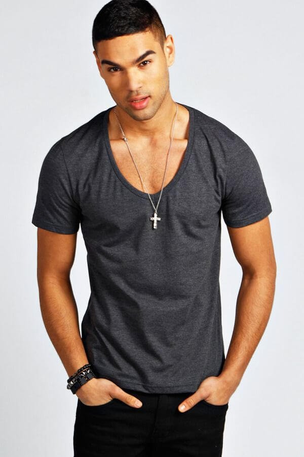 Deep V Neck T-Shirt for Mens